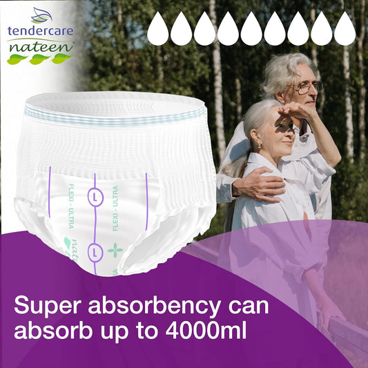 Tendercare Nateen - Adult Incontinence Pants - 40 Large Adult Ultra Absorbent Pull Up Pants - Disposable Pants for Men & Women - Discreet Incontinence Pants - 4000ml Absorbency