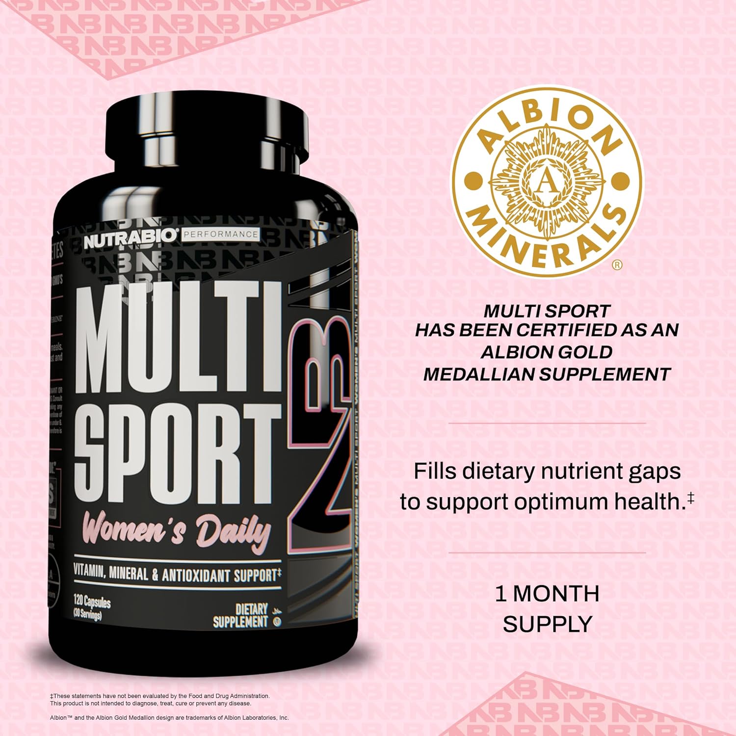 Nutrabio Multisport For Women - Womens Multivitamin - 33 Vitamins, Minerals, Micronutrients - Rich In Antioxidants - Supports Peak Athletic Performance, Energy, Metabolism (120 Vegetable Capsules) : Health & Household