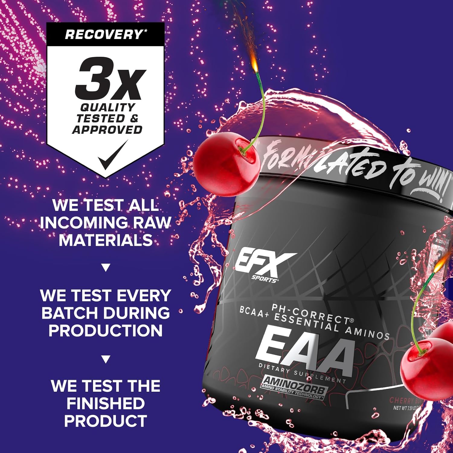 Efx Sports Training Ground Eaa | Essential Amino Acids Supplement | Energy & Protein Synthesis | Pre, Intra, Or Post Workout | 40 Servings (Cherry Bomb) : Health & Household