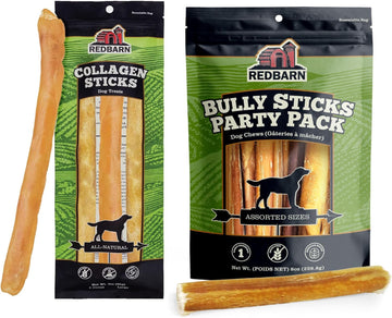 Redbarn Bully Sticks 5-8" Variety Pack And Beef Collagen Sticks Bundle