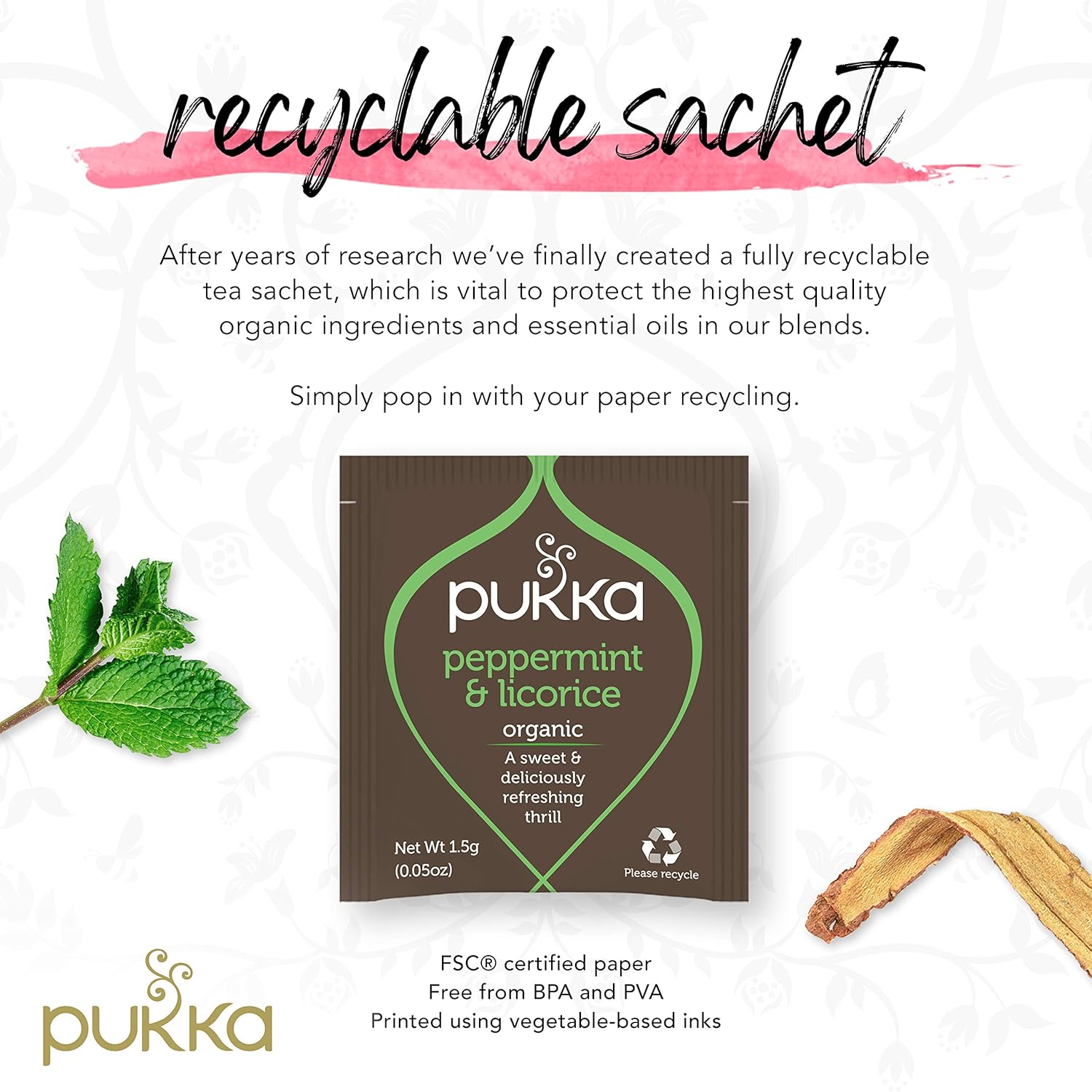 Pukka Organic Peppermint & Licorice, 20 Ea