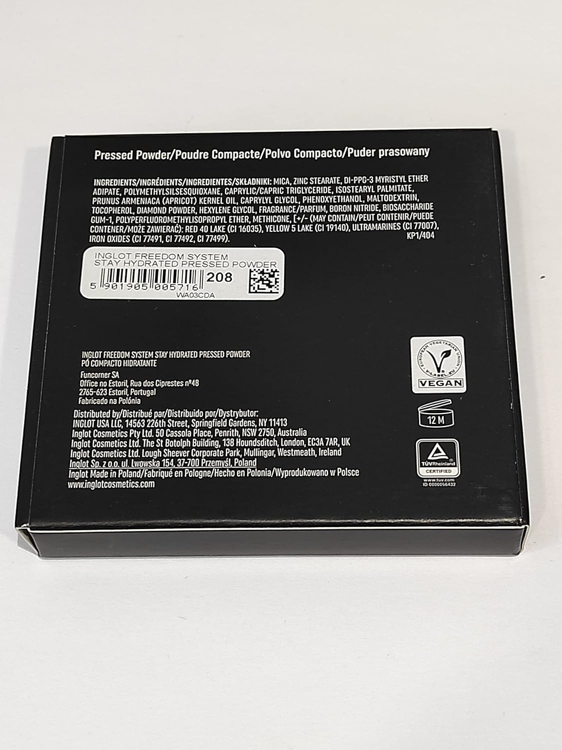 Inglot Stay Hydrated Pressed Powder P (208)