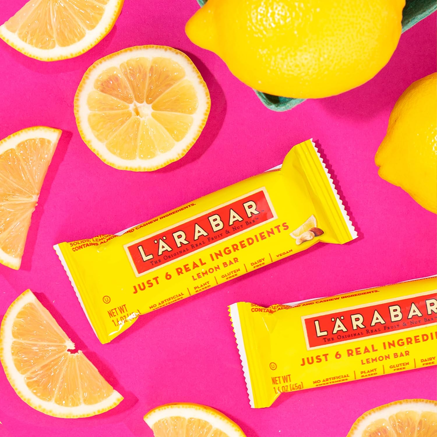 Larabar Lemon Bar, Gluten Free Vegan Fruit & Nut Bar, 1.6 Oz Bars, 16 Ct