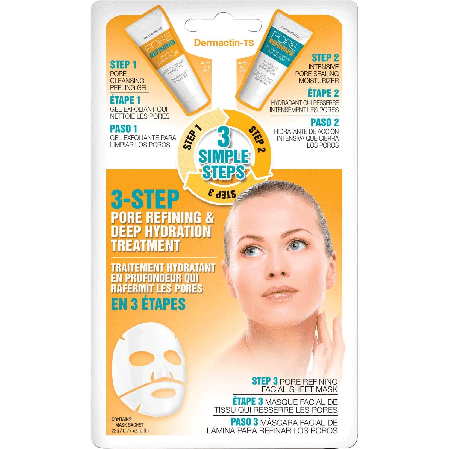 Dermactin-Ts 3-Step Pore Refining Deep Hydration Treatment : Grocery Tea Sampler : Beauty & Personal Care