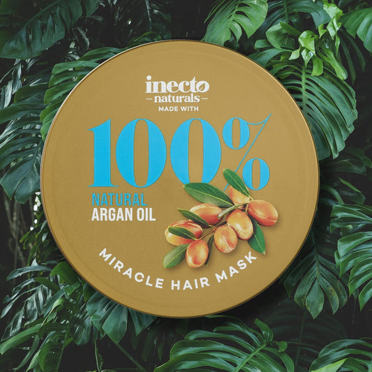 Inecto Glossy Shine Argan Miracle Hair Mask 450Ml, Nourishing Hair Food For Damaged Hair, Deep Conditioning Treatment, For Hair In Urgent Need Of Rescue