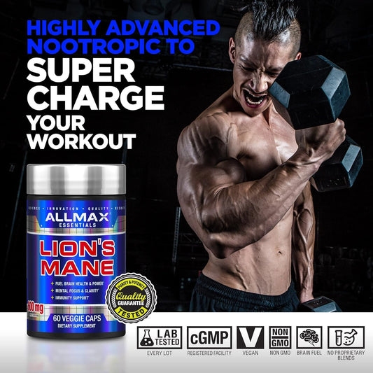 Allmax Lion’S Mane - 60 Veggie Capsules - Advanced Nootropic - 30 Servings