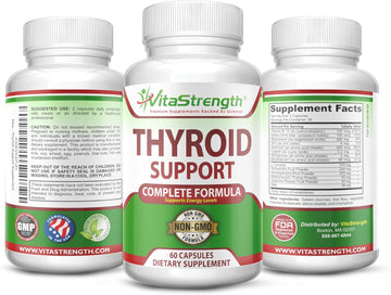 Thyroid Support - Complete Formula To Support Energy Levels With Iodine, Bladderwrack, Kelp, B12 & More- Thyroid Energy: Boost T4 To T3 Supplement - Non-Gmo