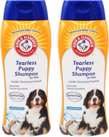 Arm & Hammer for Pets Tearless Puppy Shampoo | Gentle & Effective Tearless Shampoo for All Dogs & Puppies | Coconut Water Scent Your Dog Will Love, 20 Ounces - 2 Pack
