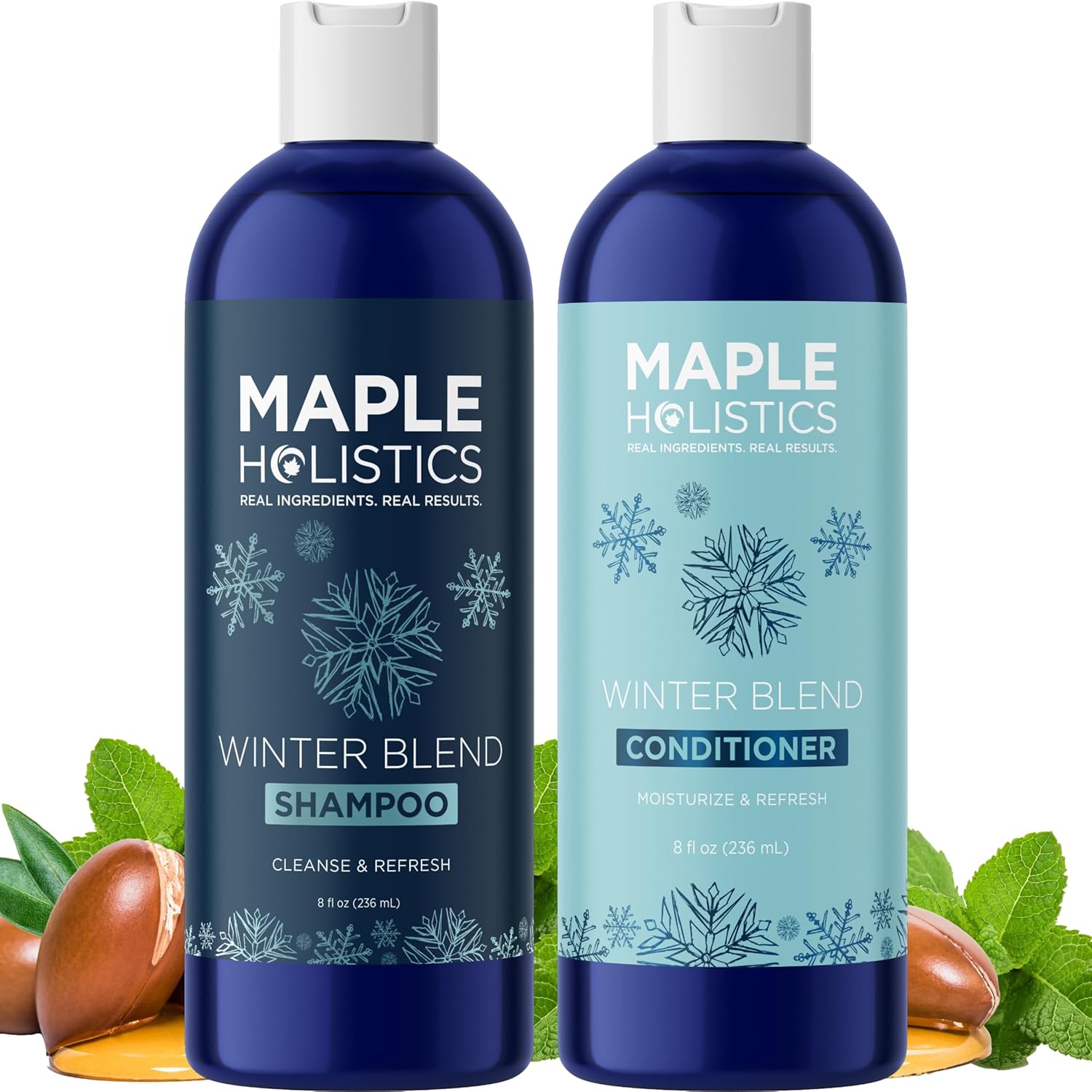 Sulfate Free Shampoo And Conditioner - Hard Water Hair Treatment With Five Mint Essential Oils For Replenishing Hydration And Shine - Paraben & Cruelty Free