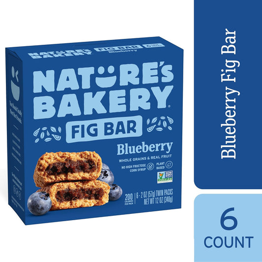 Nature'S Bakery Blueberry Fig Bars, 2 Oz, 6 Ct