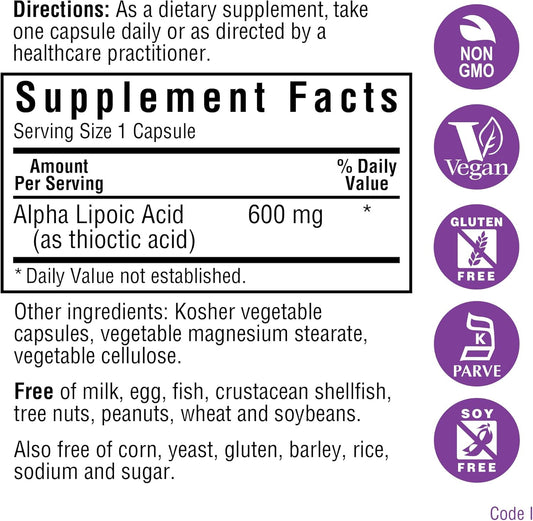 Bluebonnet Nutrition Alpha Lipoic Acid 100 Mg