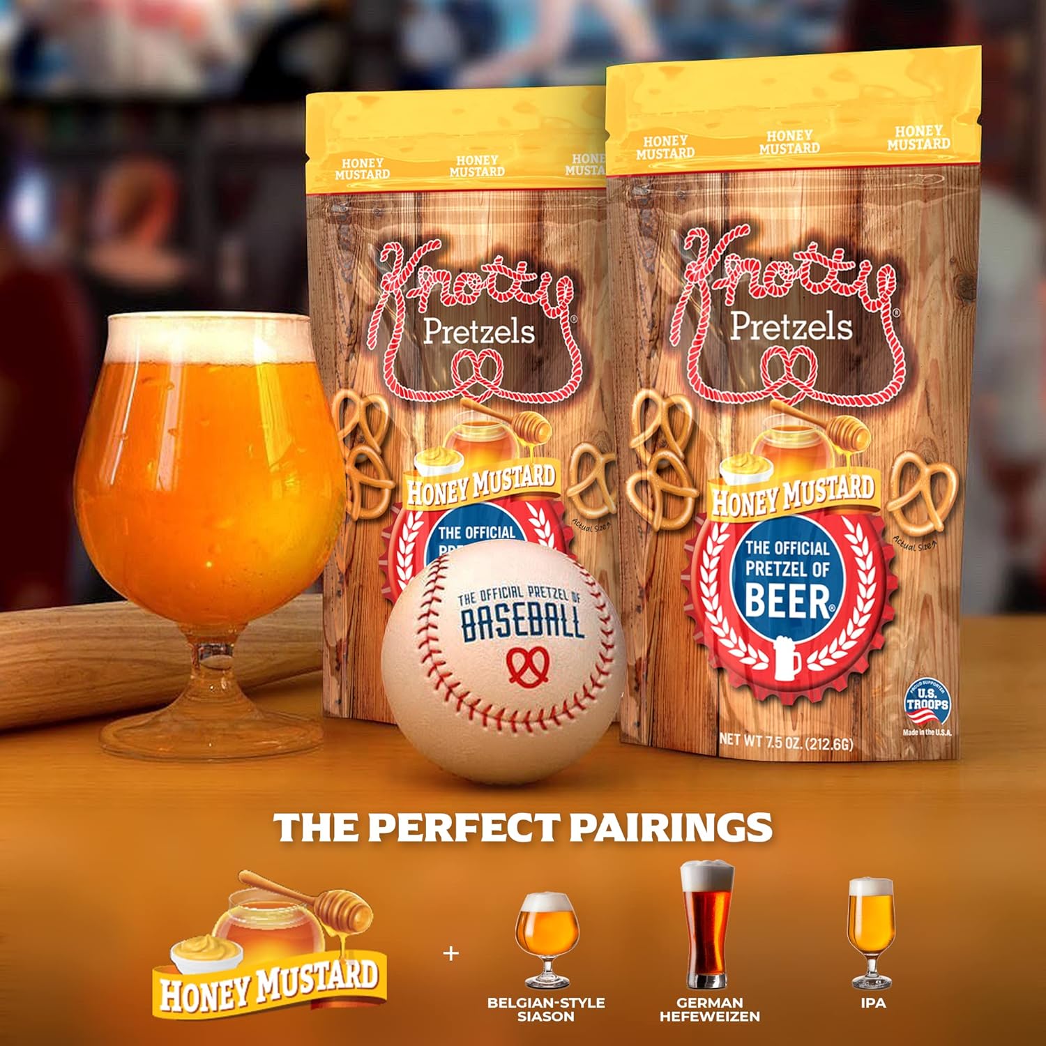 Knotty Pretzels “The Official Pretzel Of Beer” 7.5 Oz Individual Seasoned Pretzels In Resealable Pretzel Snack Bags, The Perfect Pairing For Beer, Chile Lime Flavor (3-Pack)