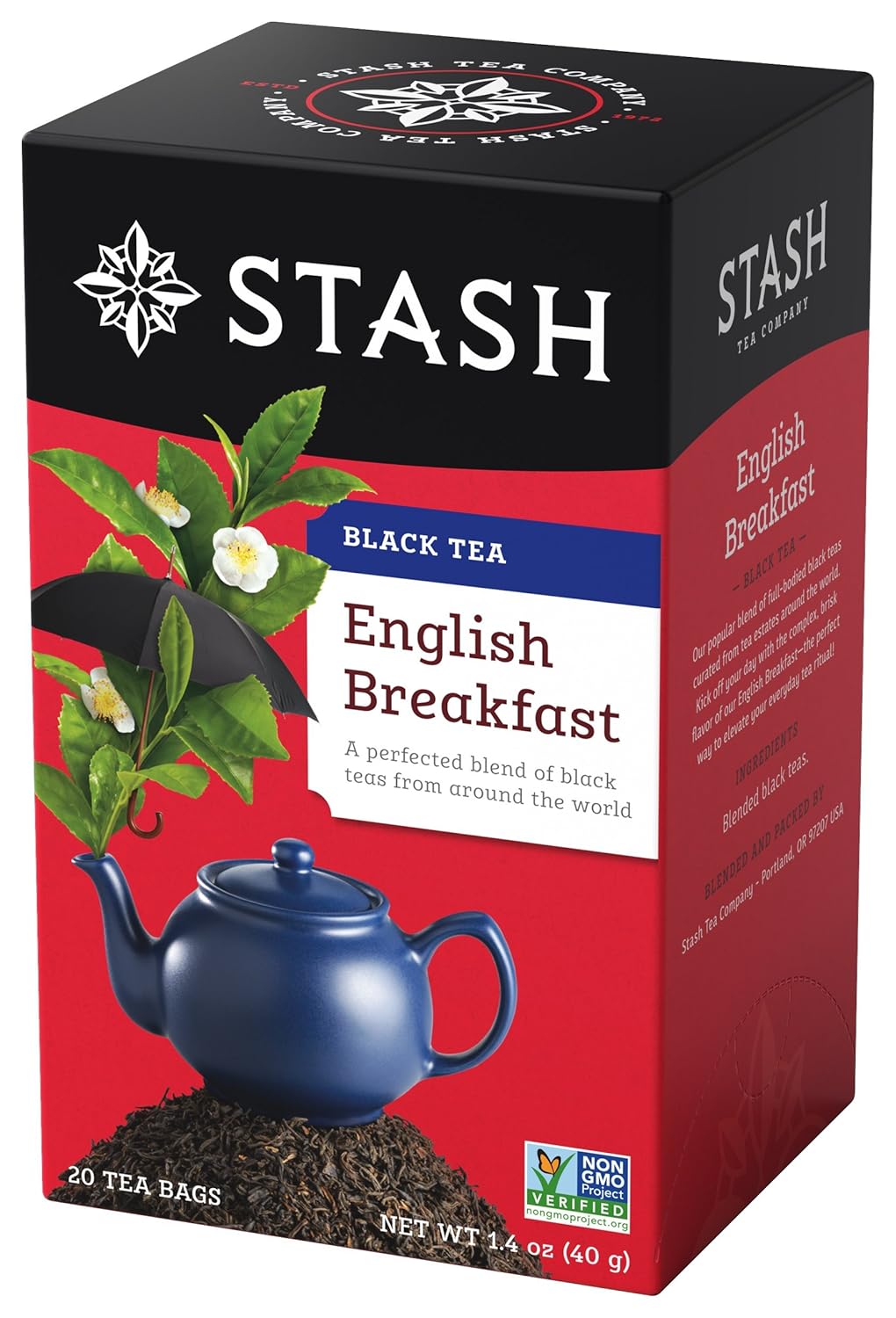 Stash Tea English Breakfast Black Tea - Caffeinated, Non-Gmo Project Verified Premium Tea With No Artificial Ingredients, 20 Count (Pack Of 6) - 120 Bags Total