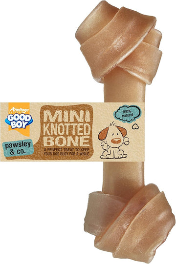 Good Boy - Mini Rawhide Knotted Bones - Dog Chews - Made From 100 Percent Natural Hide - Pack Of 15 - Dog Treats Natural