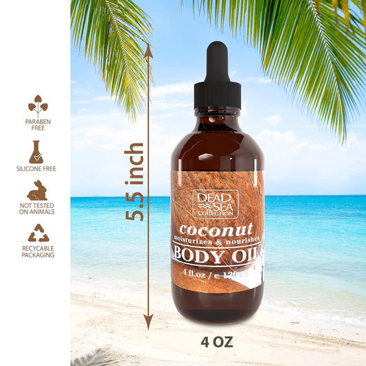 Dead Sea Collection Body Oil With Tea Tree-Dry Skin Moisturizer And Hydrating Massage - Nourishing Bath Oil - Increase Skin Elasticity And Provide Anti-Aging Support For Face And Body (4 Fl.Oz)