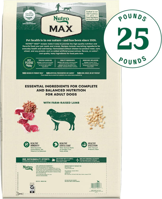 Nutro Max Adult Dry Dog Food With Lamb, 25 Lb. Bag