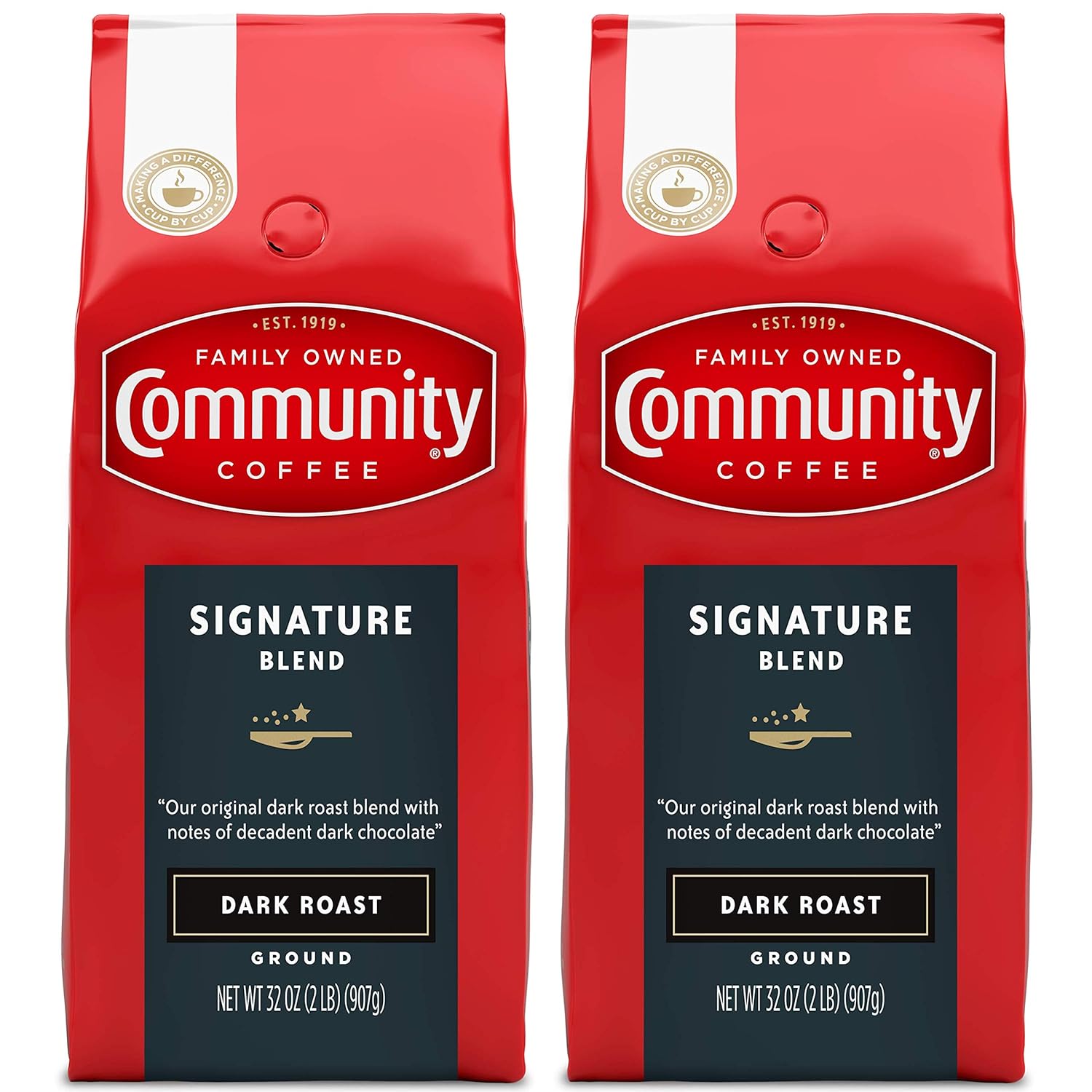 Community Coffee Signature Blend Ground Coffee, Dark Roast, ( Pack Of 2)