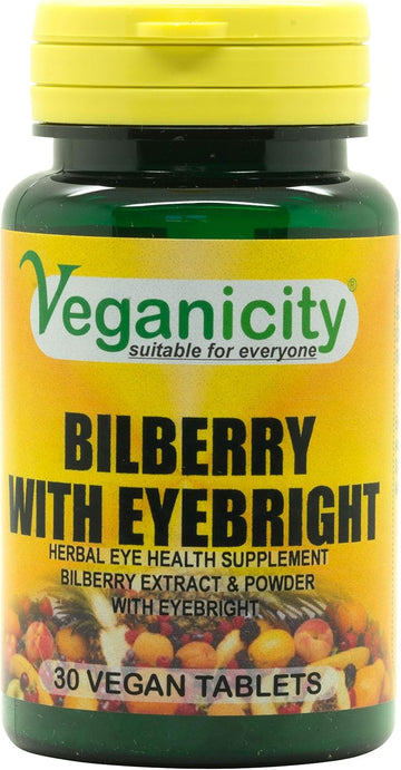 Veganicity Bilberry With Eyebright Plant Supplement, 30-Piece