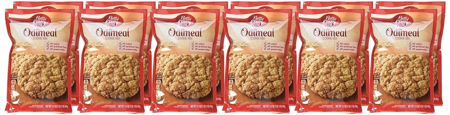 Betty Crocker Oatmeal Cookie Mix, 17.5 oz. (Pack of 12) : Everything Else