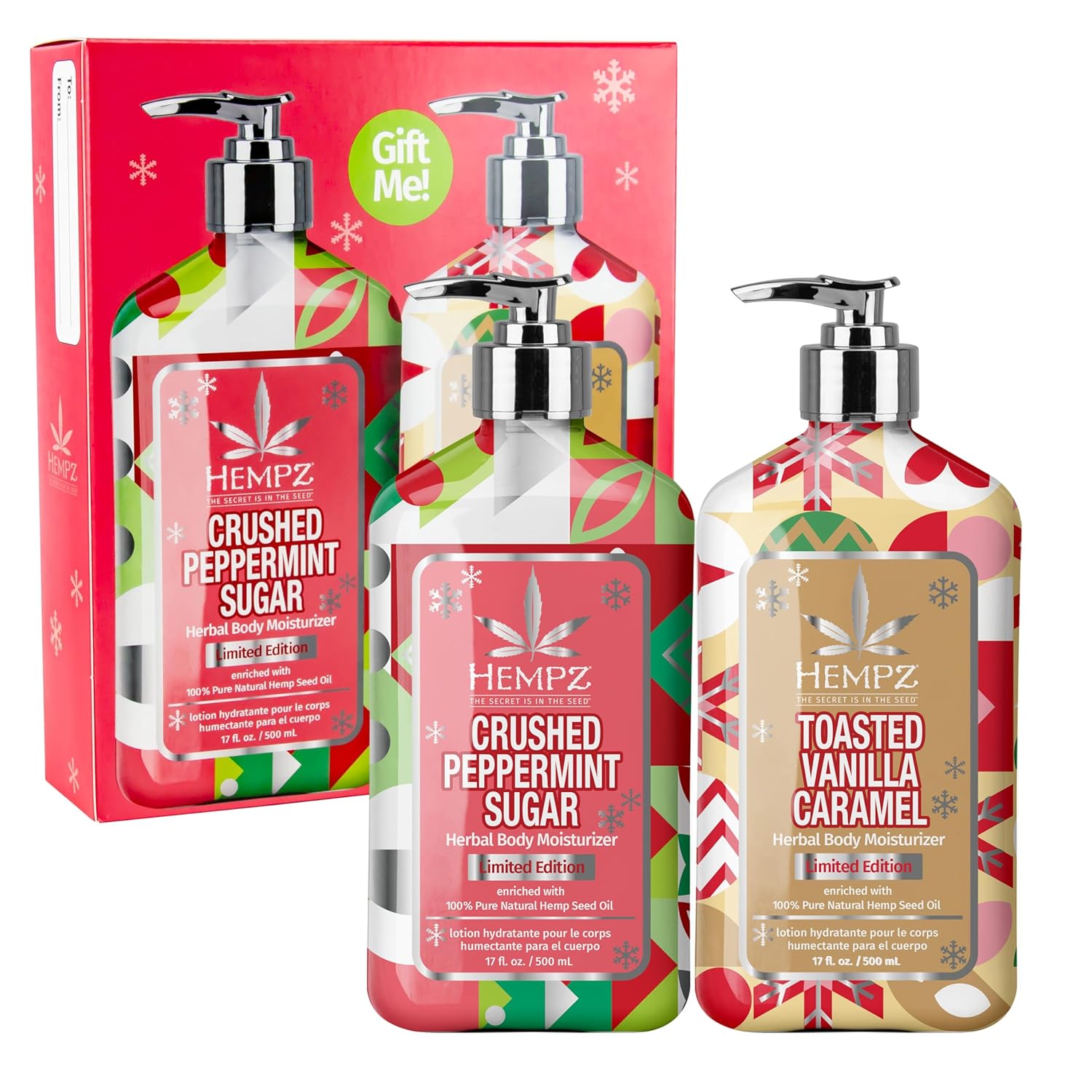 Hempz Sweet Treats Lotion Duo, Full Size Lotion Gift Set, Body Moisturizer, Holiday Gift Bundle