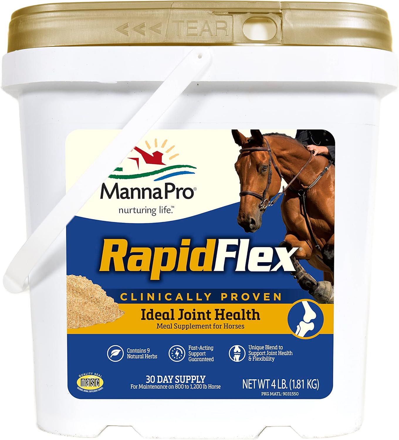 Manna Pro Rapid Flex - Fast Acting Joint Supplement For Horses - Clinically Proven Unique Patented Formula - 4 Pounds