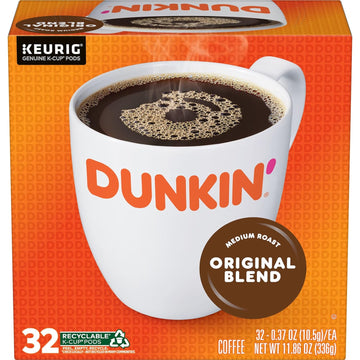 Dunkin' Original Blend Medium Roast Coffee, 128 Keurig K-Cup Pods