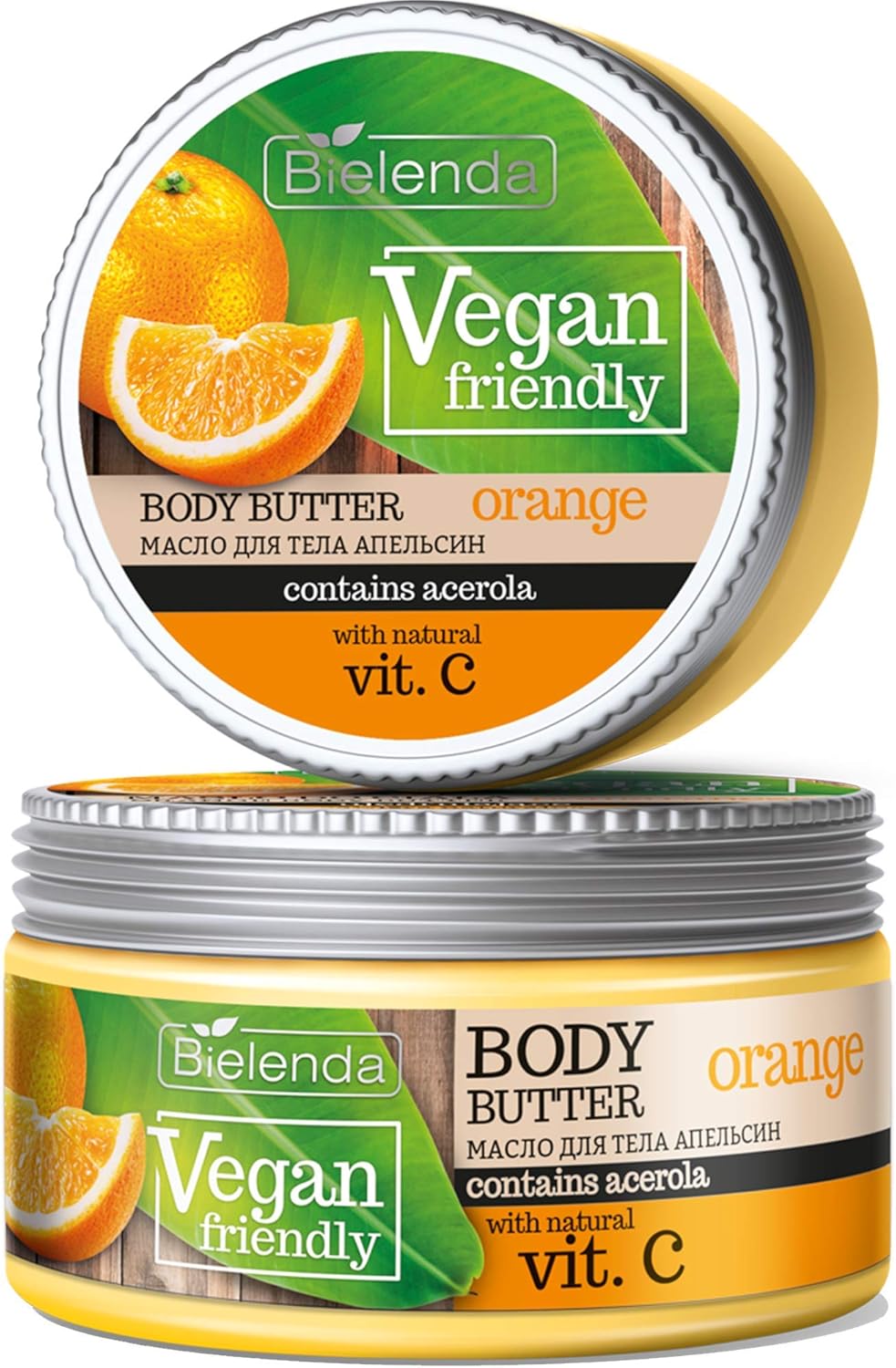 Bielenda Vegan Friendly - Actively Take Care Of The Skin, Tone, Moisturize And Soften It, Restoring The Extraordinary Smoothness And Elasticity - Vegan Friendly Orange Body Butter - 250 Ml