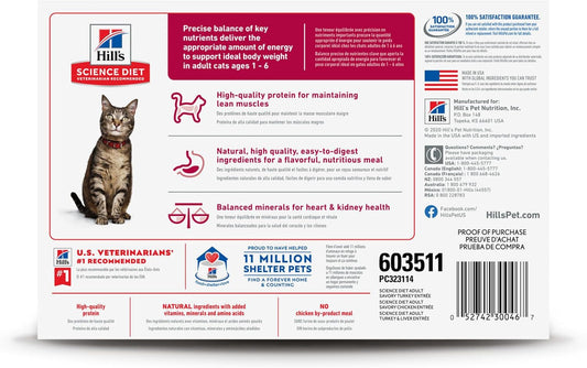 Hill'S Science Diet Adult 1-6, Adult 1-6 Premium Nutrition, Wet Cat Food, Variety Case: Turkey; Chicken; Turkey & Liver Minced, 5 Oz Can Variety Case, Case Of 12