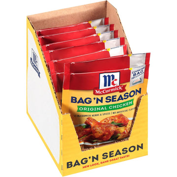 McCormick Bag 'n Season Original Chicken Cooking Bag & Seasoning Mix, 1.25 oz (Pack of 6)