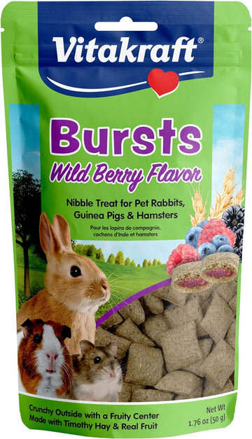 Vitakraft Bursts Small Animal Treats - Wild Berry Snacks - For Rabbits, Guinea Pigs, And Hamsters 1.76 Ounce (Pack Of 1)