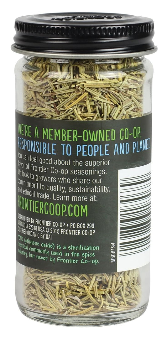 Frontier Co-Op Organic Whole Rosemary Leaf, 0.85 Ounce Bottle, Pungent, Herbaceous, Fresh Earthy Taste & Aroma, Kosher