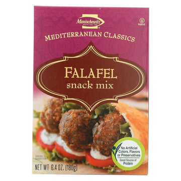 Manischewitz Mediterranean Falafel Ball Mix 6.4oz (3 Pack) All Natural, Sugar Free, Certified Kosher, 7 Grams of Protein Per Serving