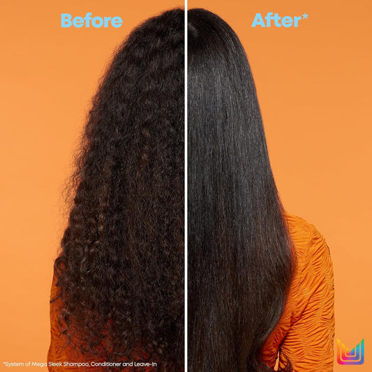 Matrix Mega Sleek Iron Smoother Defrizzing Leave-In Spray | Protects Against Heat Damage Leaving Hair Smooth & Frizz-Free | For All Hair Types | Packaging May Vary | 8.5 Fl. Oz