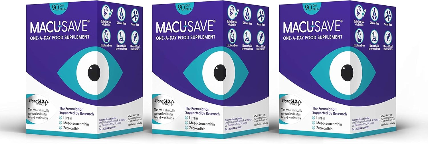 3 X 90 Pack - Macu-SAVE Food Supplement with Meso-Zeaxanthin/Lutein and Zeaxanthin. : Amazon.co.uk: Health & Personal Care