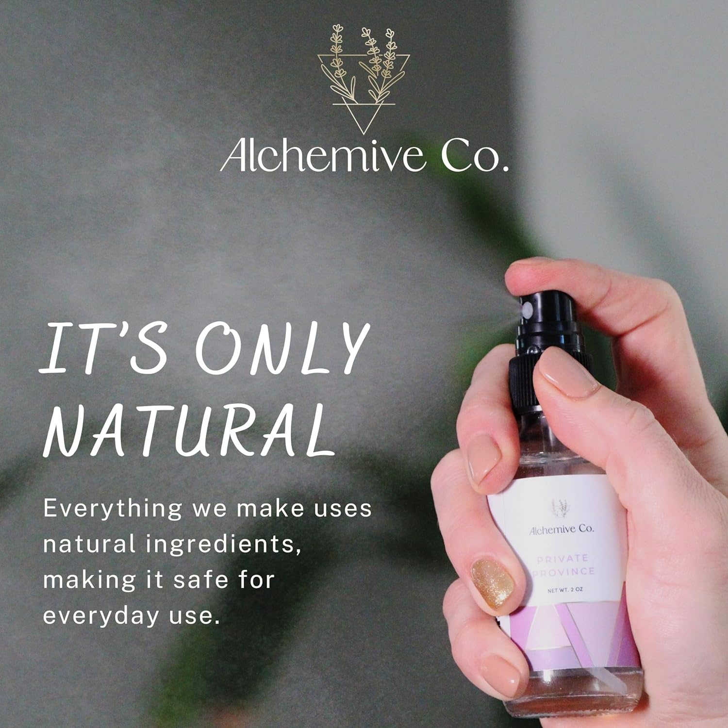 Alchemive Co. Private Province Organic Feminine Refreshing Spray | Intimate Deodorant & Freshening Mist with Geranium & Lavender Scents - 2 oz Bottle : Health & Household