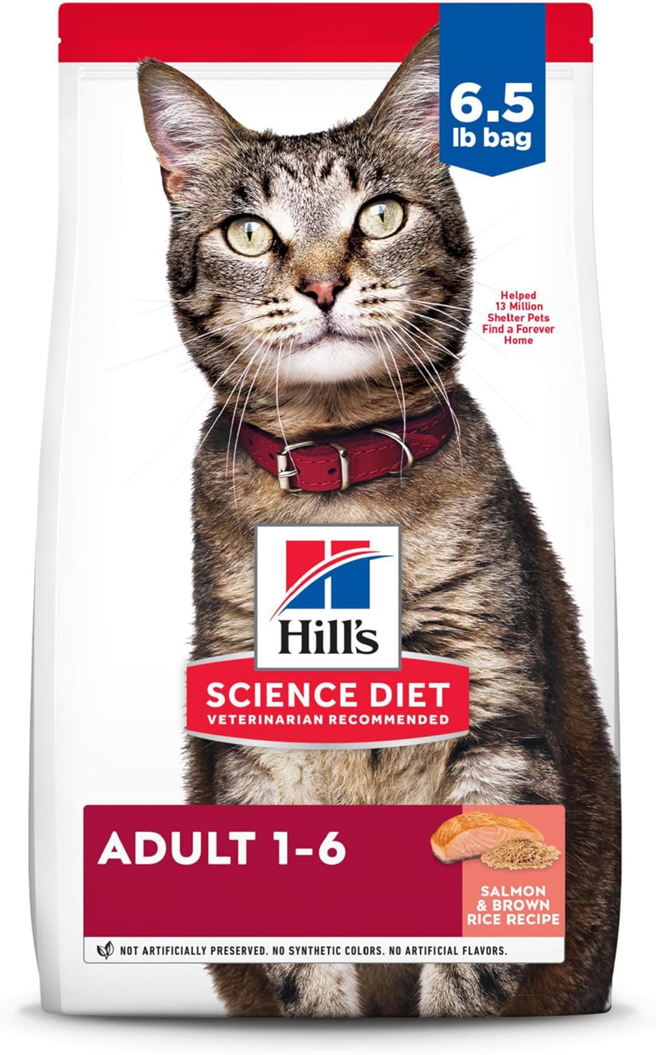 Hill'S Science Diet Adult 1-6, Adult 1-6 Premium Nutrition, Dry Cat Food, Salmon & Brown Rice, 6.5 Lb Bag