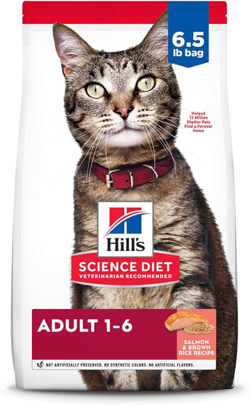 Hill'S Science Diet Adult 1-6, Adult 1-6 Premium Nutrition, Dry Cat Food, Salmon & Brown Rice, 6.5 Lb Bag