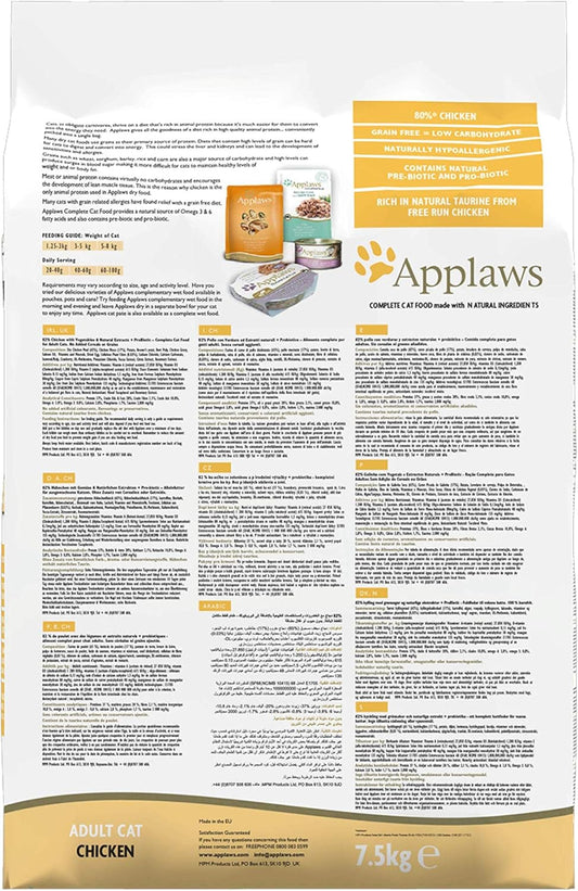 Applaws Complete Natural Dry Cat Food, Grain Free, Adult, Chicken, 7.5kg?9100934