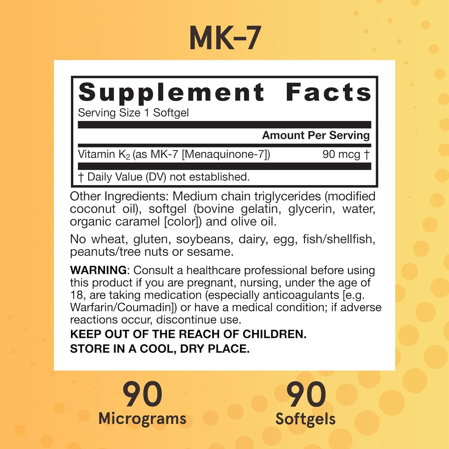 Jarrow Formulas MK-7 90 mcg - Bioactive Form of Vitamin K2 - 90 Servings (Softgels) - For Bone & Cardiovascular Health - Vitamin K2 MK-7 Dietary Supplement - K2 Vitamin Supplement MK-7 - Gluten Free : Health & Household