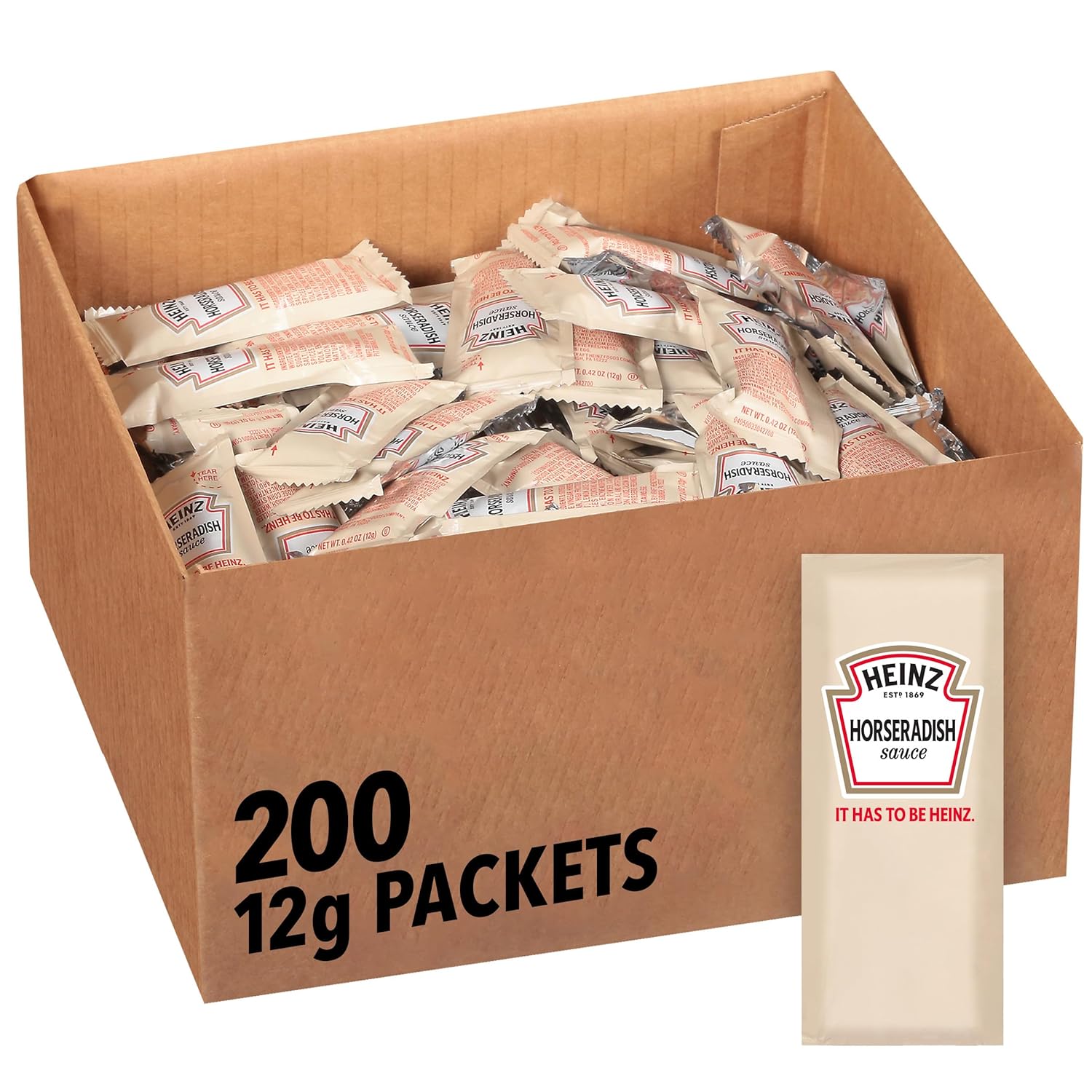 Heinz Horseradish Sauce Single Serve Packet (0.4 Oz Packets, Pack Of 200)