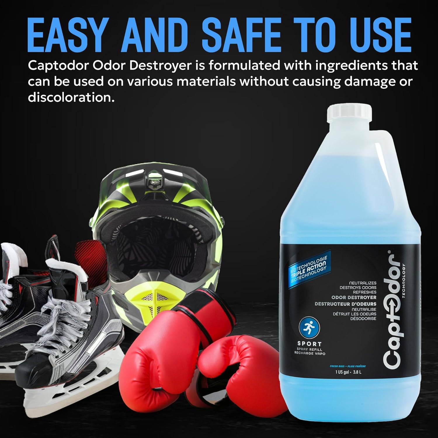 Sports Odor Destroyer Spray (1 x Gallon / 3.8L), Sports Gear Odor Eliminator & Deodorizer Spray - Neutralizer & Refresher Spray For Protective Equipment, Sportswear & Outdoor Gear : Health & Household