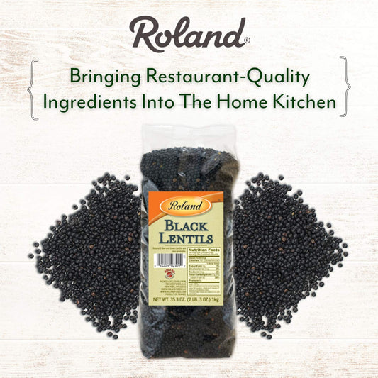 Roland Foods Dried Black Lentils, Specialty Imported Food, 35.2-Ounce Bag
