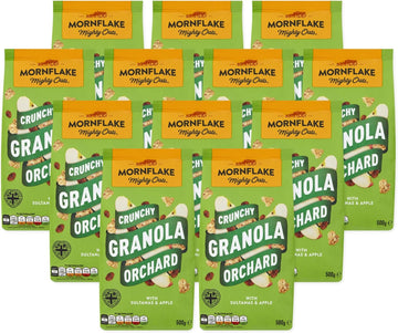 Mornflake - Original Crunchy Granola. 1X 500G Sachets Bags. High Fibre Granola Cereal Multipack, Breakfast Cereal With Raisins, Honey & Almonds Mix, All Natural Ingredients (Pack Of 1)