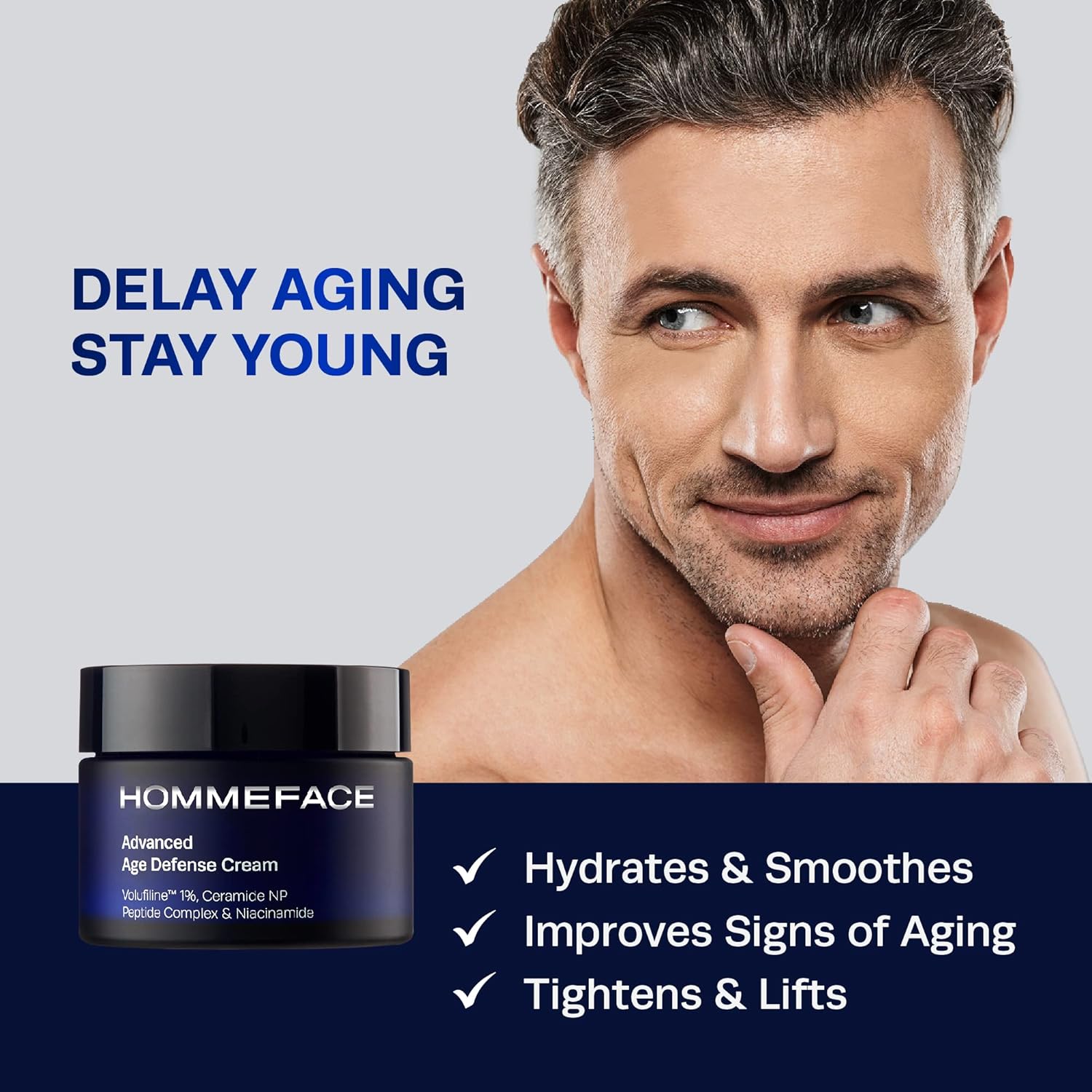 Hommeface Advanced Age Defense Anti-Wrinkle Day & Night Face Cream For Men, 1.76 Oz : Beauty & Personal Care