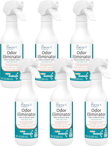 Pharma-C Odor Eliminator [6-12oz Bottles] - Bulk Fabric & Room Spray -Extra Strength Multipurpose Air Freshener & Fabric Refresher- Neutralize Deodorize