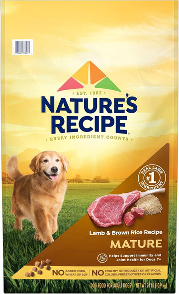 Nature’S Recipe Mature Lamb & Brown Rice Recipe Dry Dog Food, 24 Lb. Bag
