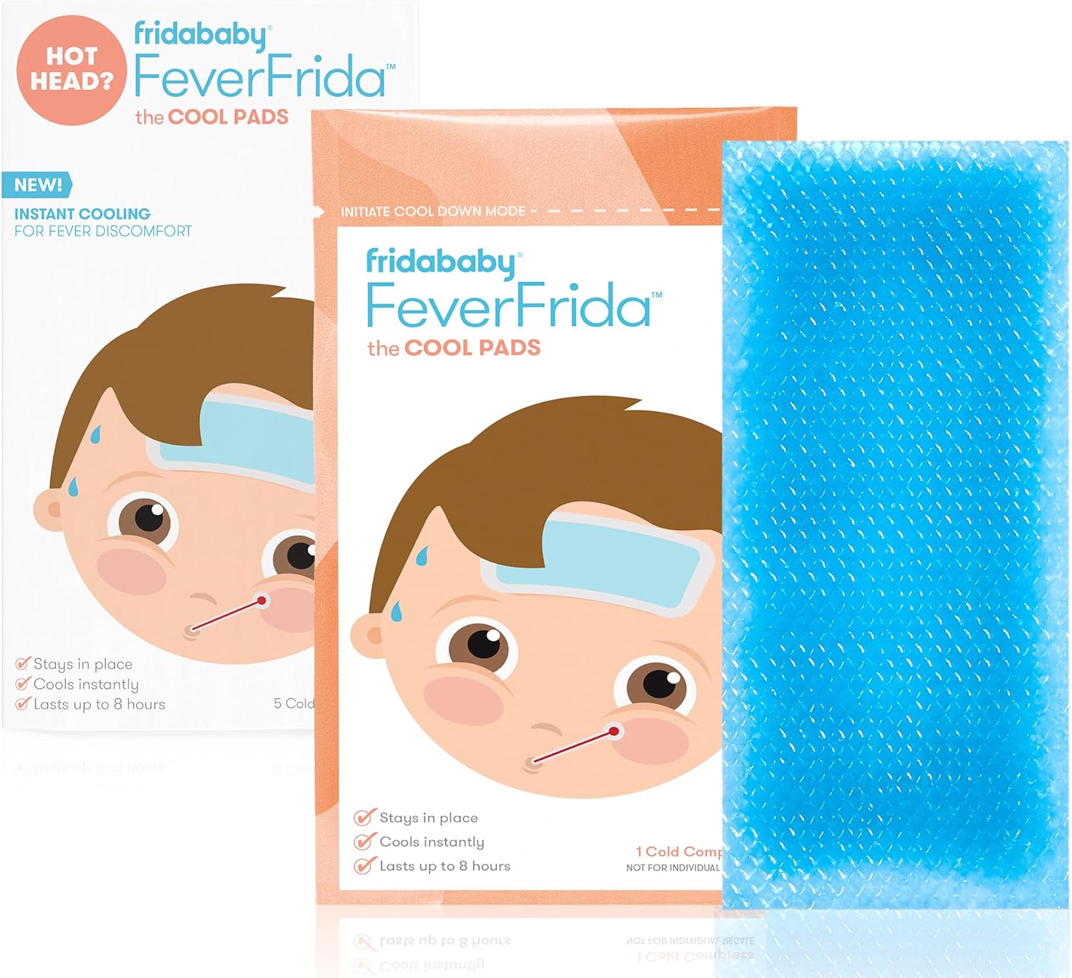 Frida Baby Cool Pads for Kids Fever Discomfort and Headache Relief, 5 Count : Health & Household