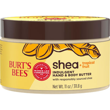 Burt'S Bees Shea + Tropical Fruit Indulgent Hand And Body Butter, Non-Greasy, College Back To School Dorm Essentials, Antioxidant Rich For Glowing Skin, Non-Irritating Natural Origin Skin Care, 11 Oz