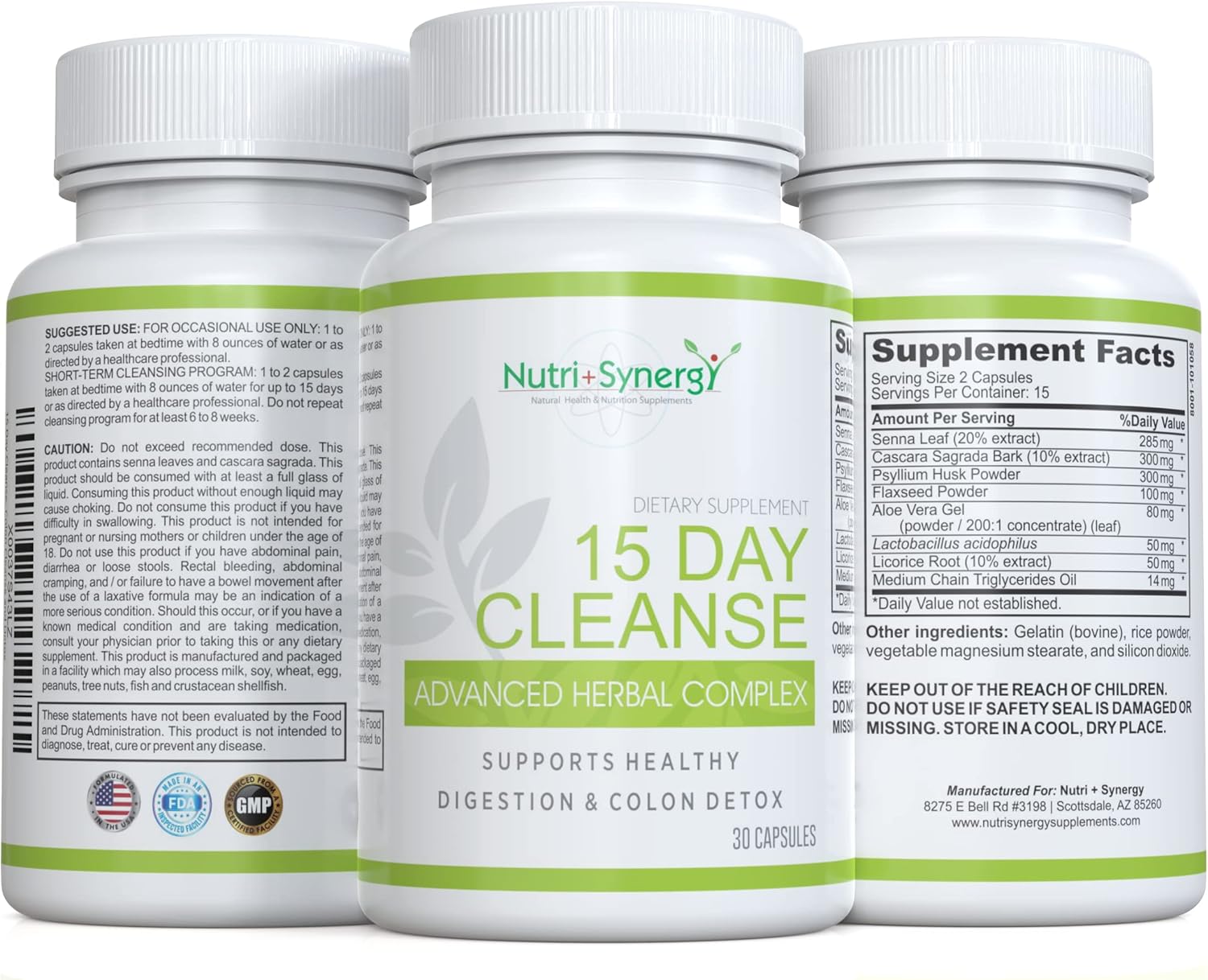 Nutri + Synergy 15 Day Cleanse Advanced Herbal Complex - Colon Cleanse And Detox - Improved Intestinal Health : Health & Household