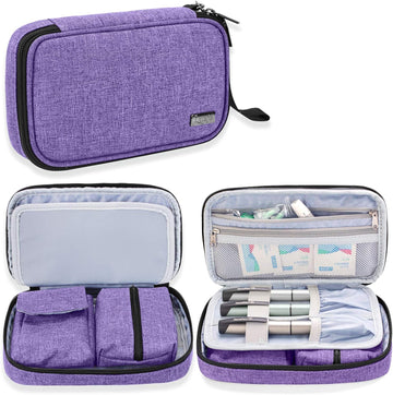 Luxja Diabetic Supplies Travel Case, Storage Bag For Glucose Meter And Other Diabetic Supplies (Bag Only), Purple